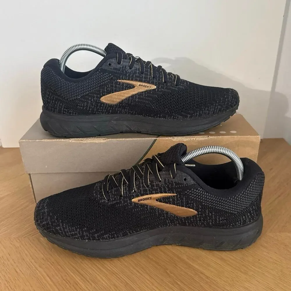 Brooks Revel 3 Black/Gold Men Running Sneakers- SZ 10